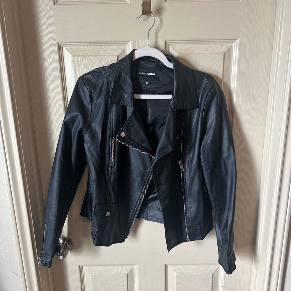 Fashion Nova Black Leather Motorcycle Jacket